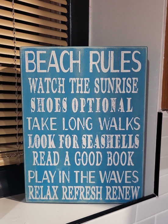 Other - 🩵 Distressed Beach Rules Wooden Sign!